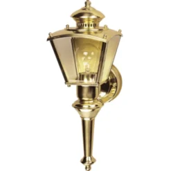 Heath Zenith Gold Motion-Sensing Incandescent Wall Lantern