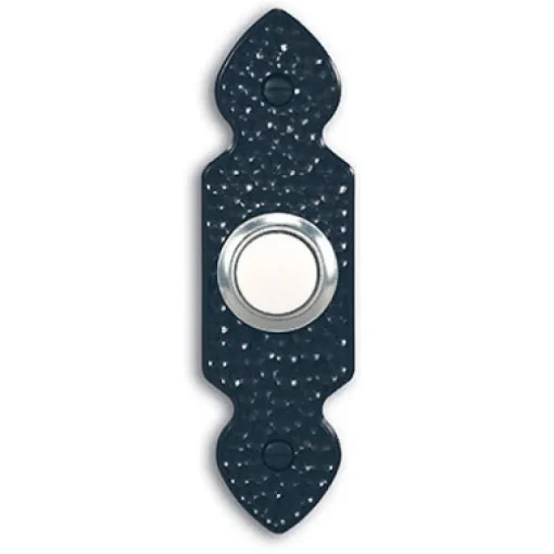Heath Zenith Hammered Black Plastic Wired Pushbutton Doorbell