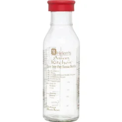 Helens Asian Kitchen 97112 13 Oz Clear & Red Glass Stir-Fry Sauce Bottle