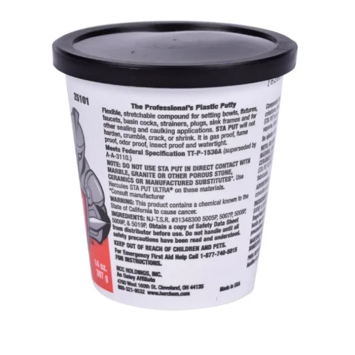 Hercules Sta Put White Plumbers Putty 14 oz