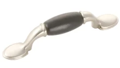 Hickory Hardware P796-SNB 3" Satin Nickel/Black Tranquility Cabinet Pull