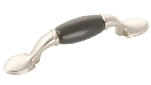 Hickory Hardware P796-SNB 3" Satin Nickel/Black Tranquility Cabinet Pull