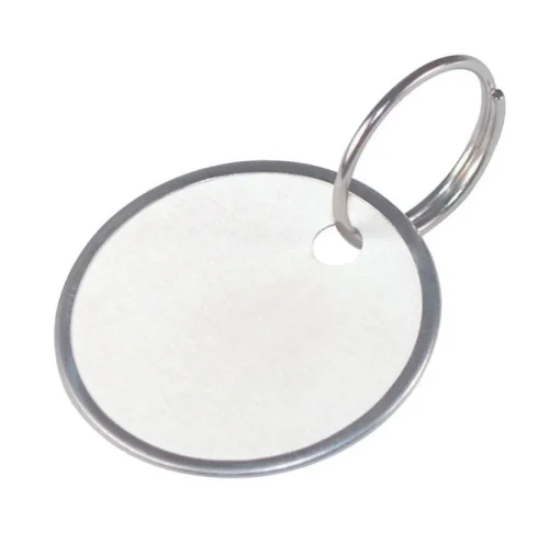 Hillman 1-1/4 Dia. Metal White Labeling/ID Key Ring