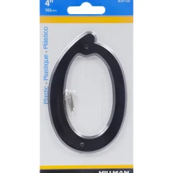 Hillman 4 in. Black Plastic Nail-On Number 0 1 pc (Pack of 10)