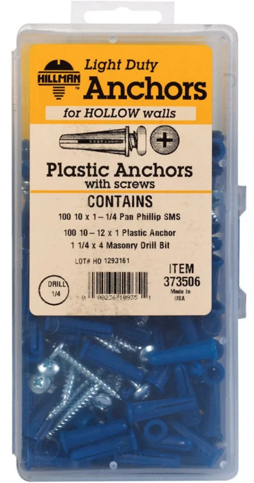 Hillman .19 in. D X 1 in. L Plastic Pan Head Conical Anchor Kit 201 pk