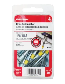 Hillman 1/8 in. D X 1/8 LS Multi-Grip Range in. L Metal Pan Head Drive Wall Anchors 20 pk