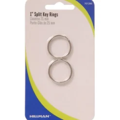 Hillman 1 In. Dia. Tempered Steel Silver Split Rings/Cable Rings Key Ring