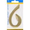 Hillman 4 in. Gold Brass Nail-On Number 6 1 pc (Pack of 3)