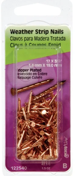 Hillman 3/4 in. L Weatherstrip Copper Copper Nail Spiral Shank Flat (Pack of 6)