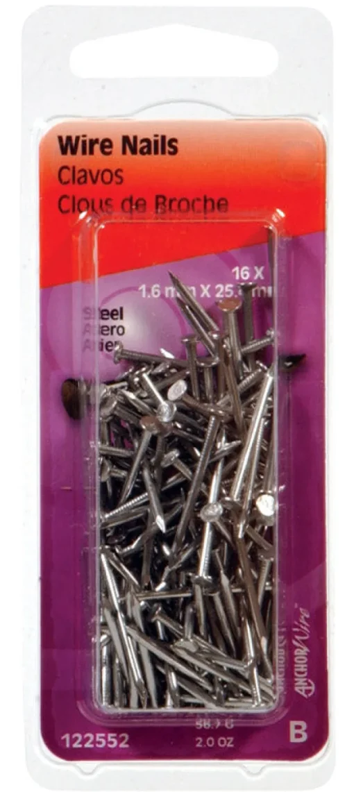Hillman 1 in. L Wire Brite Steel Nail Smooth Shank Flat (Pack of 6)
