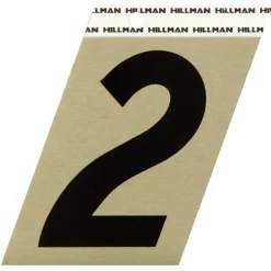 Hillman 3 in. Reflective Black Metal Self-Adhesive Number 2 1 pc (Pack of 3)