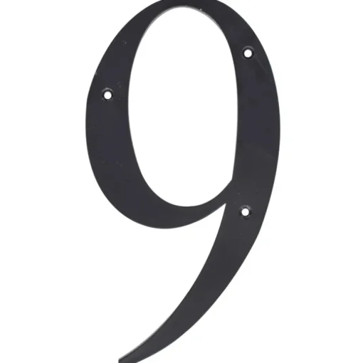 Hillman 6 in. Reflective Black Plastic Nail-On Number 9 1 pc (Pack of 3)