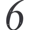 Hillman 6 in. Reflective Black Plastic Nail-On Number 6 1 pc (Pack of 3)