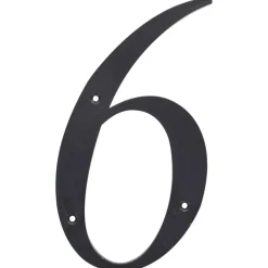 Hillman 6 in. Reflective Black Plastic Nail-On Number 6 1 pc (Pack of 3)