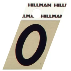 Hillman 1.5 in. Reflective Black Metal Self-Adhesive Letter O 1 pc (Pack of 6)