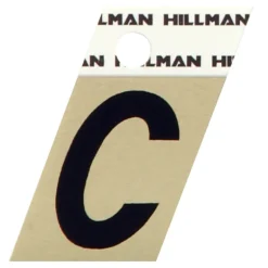 Hillman 1.5 in. Reflective Black Metal Self-Adhesive Letter C 1 pc (Pack of 6)