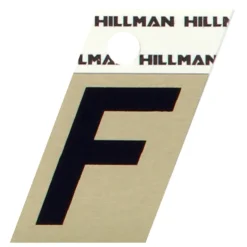 Hillman 1.5 in. Reflective Black Metal Self-Adhesive Letter F 1 pc (Pack of 6)