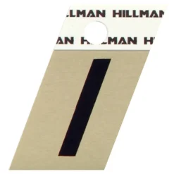 Hillman 1.5 in. Reflective Black Metal Self-Adhesive Letter I 1 pc (Pack of 6)