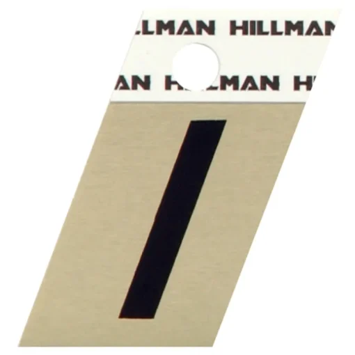 Hillman 1.5 in. Reflective Black Metal Self-Adhesive Letter I 1 pc (Pack of 6)