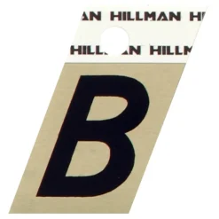 Hillman 1.5 in. Reflective Black Metal Self-Adhesive Letter B 1 pc (Pack of 6)