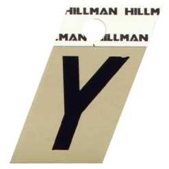 Hillman 1.5 in. Reflective Black Metal Self-Adhesive Letter U 1 pc (Pack of 6)