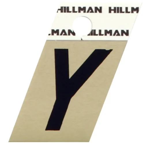 Hillman 1.5 in. Reflective Black Metal Self-Adhesive Letter U 1 pc (Pack of 6)