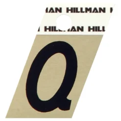 Hillman 1.5 in. Reflective Black Metal Self-Adhesive Letter Q 1 pc (Pack of 6)