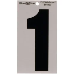 Hillman 3 in. Reflective Black Metal Self-Adhesive Number 4 1 pc (Pack of 3)