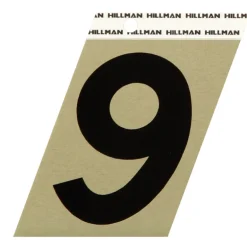 Hillman 3 in. Reflective Black Metal Self-Adhesive Number 9 1 pc (Pack of 3)