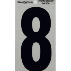 Hillman 5 in. Reflective Black Mylar Self-Adhesive Number 8 1 pc (Pack of 6)