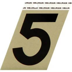 Hillman 3 in. Reflective Black Metal Self-Adhesive Number 5 1 pc (Pack of 3)