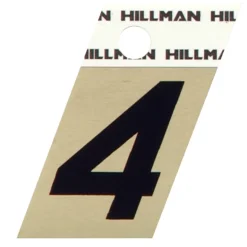Hillman 1.5 in. Reflective Black Metal Self-Adhesive Number 4 1 pc (Pack of 6)
