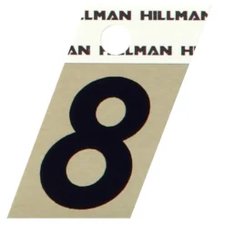 Hillman 1.5 in. Reflective Black Metal Self-Adhesive Number 8 1 pc (Pack of 6)