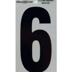 Hillman 5 in. Reflective Black Mylar Self-Adhesive Number 6 1 pc (Pack of 6)