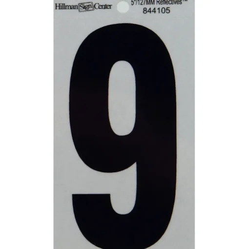 Hillman 5 in. Reflective Black Mylar Self-Adhesive Number 9 1 pc (Pack of 6)