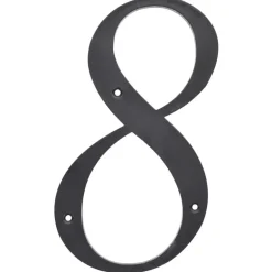 Hillman 6 in. Reflective Black Plastic Nail-On Number 8 1 pc (Pack of 3)