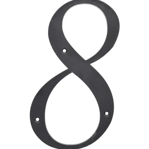 Hillman 6 in. Reflective Black Plastic Nail-On Number 8 1 pc (Pack of 3)
