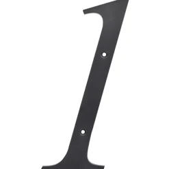 Hillman 6 in. Reflective Black Plastic Nail-On Number 1 1 pc (Pack of 3)