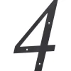 Hillman 6 in. Reflective Black Plastic Nail-On Number 4 1 pc (Pack of 3)