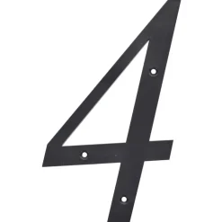Hillman 6 in. Reflective Black Plastic Nail-On Number 4 1 pc (Pack of 3)