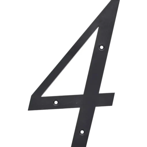 Hillman 6 in. Reflective Black Plastic Nail-On Number 4 1 pc (Pack of 3)