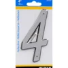 Hillman 4 in. Reflective Silver Plastic Nail-On Number 4 1 pc (Pack of 3)