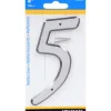 Hillman 4 in. Reflective Silver Plastic Nail-On Number 5 1 pc (Pack of 3)