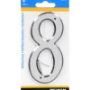 Hillman 4 in. Reflective Silver Plastic Nail-On Number 8 1 pc (Pack of 3)