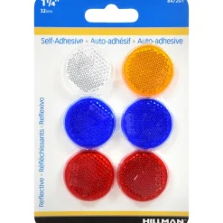 Hillman 1.25 in. Round Assorted Reflectors 6 pk (Pack of 12)