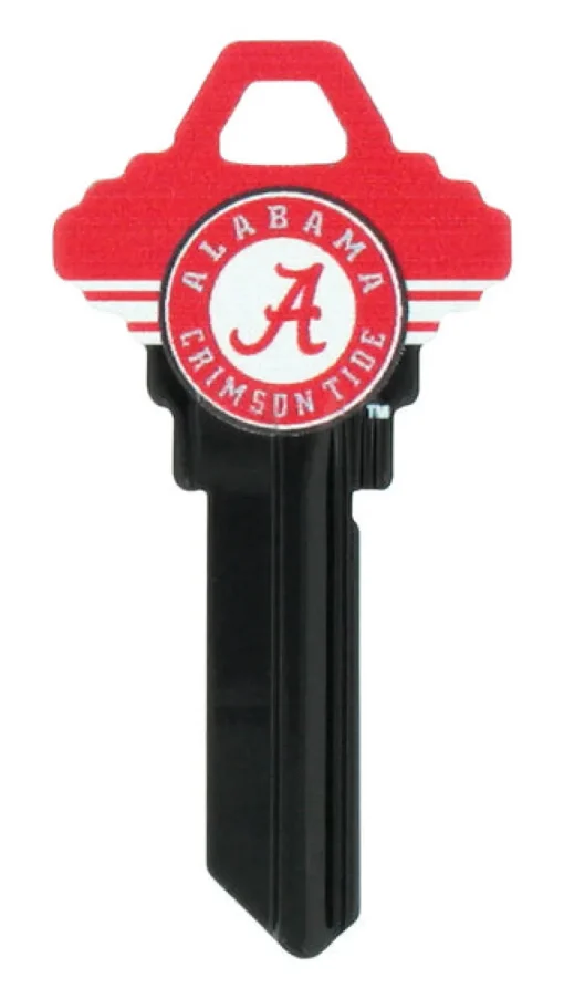 Hillman Alabama Crimson Tide Painted Key House/Office Universal Key Blank Single sided (Pack of 6)