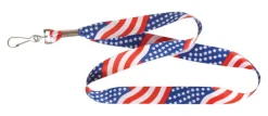 HILLMAN American Flag Polyester Multicolored Decorative Key Chain Lanyard