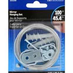 Hillman AnchorWire 100 lbs. Capacity Silver Extra Heavy Mirror Holder Kit 4-13/16 L in. (Pack of 5)