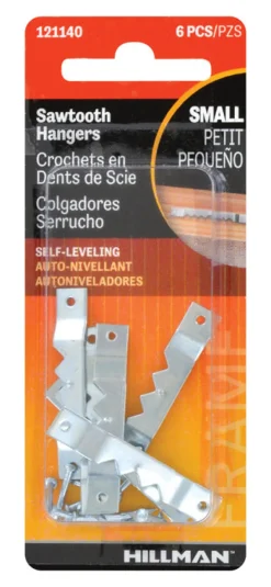 Hillman AnchorWire Silver Small Self-Leveling Hanger 1 lb. 6 pk (Pack of 10)