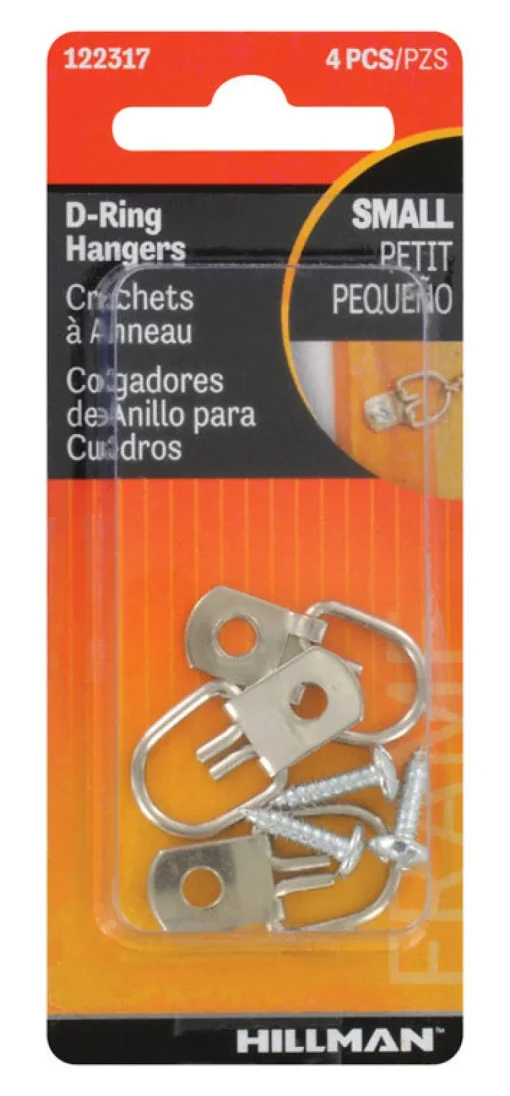 Hillman AnchorWire Steel Zinc Small D-Ring Hanger 1 lb. 4 pk (Pack of 10)